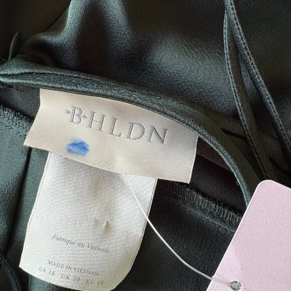 BHLDN Forest Green Maxi Slip Dress | Size 16 | Crisscross Back & High Slit - Picture 2 of 11